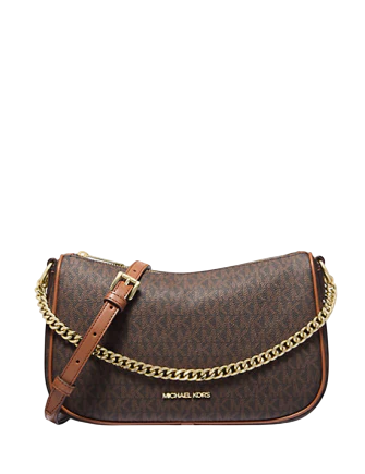 Michael Michael Kors Carmela Medium Signature Logo Convertible Crossbody Bag Brown