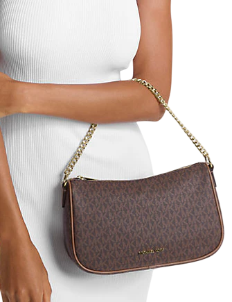 Michael Michael Kors Carmela Medium Signature Logo Convertible Crossbody Bag Brown