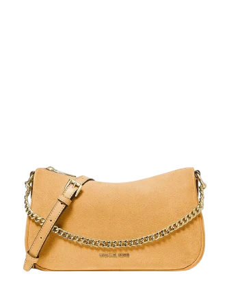 Michael Michael Kors Carmela Medium Suede Convertible Crossbody Bag Honeywheat
