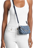 Michael Michael Kors Carmela Small Patchwork Denim Convertible Crossbody Bag Washed Denim