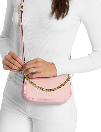 Michael Michael Kors Carmela Small Pebbled Leather Convertible Crossbody Bag Powder Blush