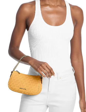 Michael Michael Kors Carmela Small Signature Logo Convertible Crossbody Bag Honeywheat