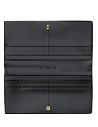 Michael Michael Kors Carson Large Logo Debossed Snap Wallet Black