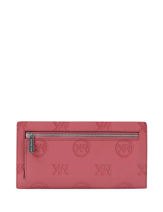 Michael Michael Kors Carson Large Logo Debossed Snap Wallet Hibiscus