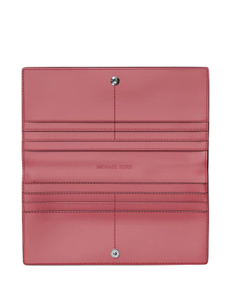 Michael Michael Kors Carson Large Logo Debossed Snap Wallet Hibiscus