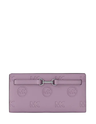 Michael Michael Kors Carson Large Logo Debossed Snap Wallet Light Quartz