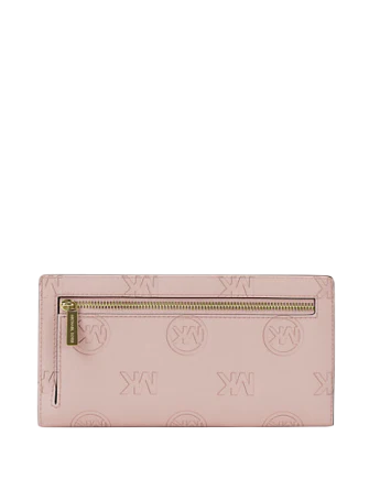 Michael Michael Kors Carson Large Logo Debossed Snap Wallet Powder Blush