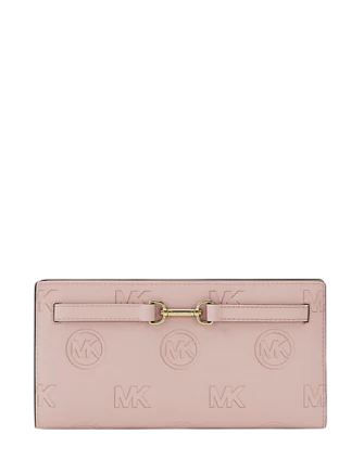 Michael Michael Kors Carson Large Logo Debossed Snap Wallet Powder Blush
