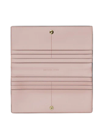 Michael Michael Kors Carson Large Logo Debossed Snap Wallet Powder Blush