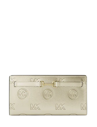 Michael Michael Kors Carson Large Metallic Logo Debossed Snap Wallet