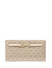 Michael Michael Kors Carson Large Metallic Signature Logo Wallet Pale Gold
