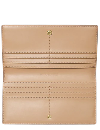Michael Michael Kors Carson Large Metallic Signature Logo Wallet Pale Gold