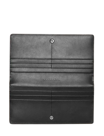 Michael Michael Kors Carson Large Patent Crocodile Embossed Wallet Black