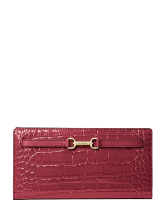 Michael Michael Kors Carson Large Patent Crocodile Embossed Wallet