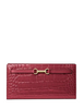 Michael Michael Kors Carson Large Patent Crocodile Embossed Wallet Cherry