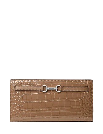 Michael Michael Kors Carson Large Patent Crocodile Embossed Wallet
