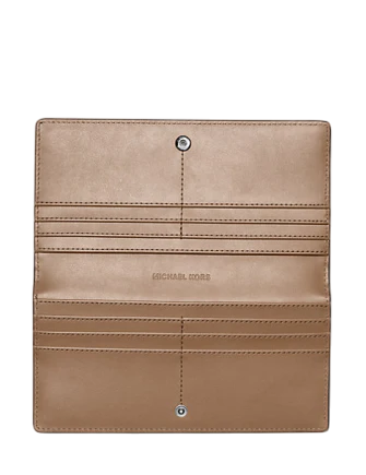 Michael Michael Kors Carson Large Patent Crocodile Embossed Wallet Driftwood