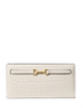 Michael Michael Kors Carson Large Patent Crocodile Embossed Wallet Light Cream