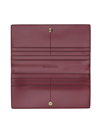 Michael Michael Kors Carson Large Pebbled Leather Wallet Cherry 