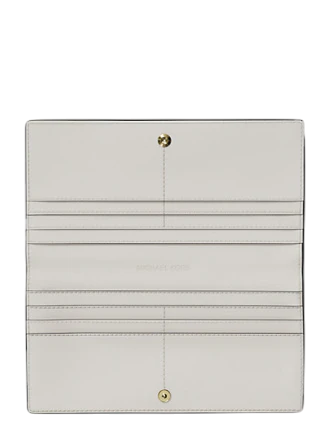 Michael Michael Kors Carson Large Pebbled Leather Wallet Light Cream