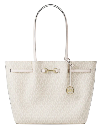 Michael Michael Kors Carson Large Signature Logo Tote Bag Light Cream