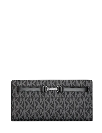 Michael Michael Kors Carson Large Signature Logo Wallet Black