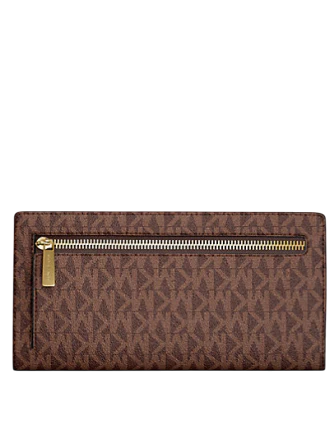 Michael Michael Kors Carson Large Signature Logo Wallet Brown