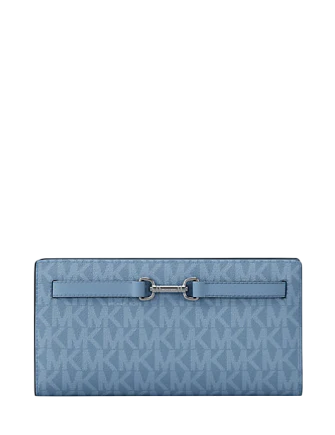 Michael Michael Kors Carson Large Signature Logo Wallet Light Sky
