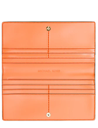 Michael Michael Kors Carson Large Signature Logo Wallet Red Clay