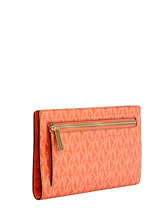 Michael Michael Kors Carson Large Signature Logo Wallet Red Clay