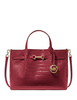 Michael Michael Kors Carson Medium Crocodile Embossed Satchel Cherry