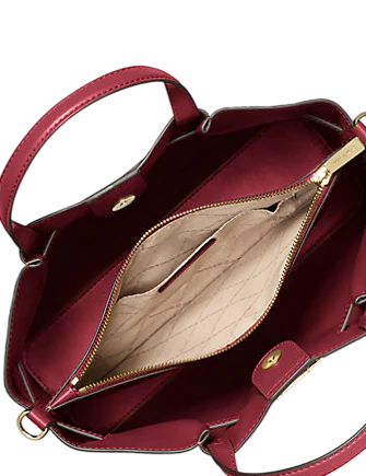 Michael Michael Kors Carson Medium Crocodile Embossed Satchel Cherry