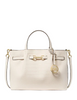 Michael Michael Kors Carson Medium Crocodile Embossed Satchel Light Cream