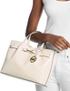 Michael Michael Kors Carson Medium Crocodile Embossed Satchel Light Cream