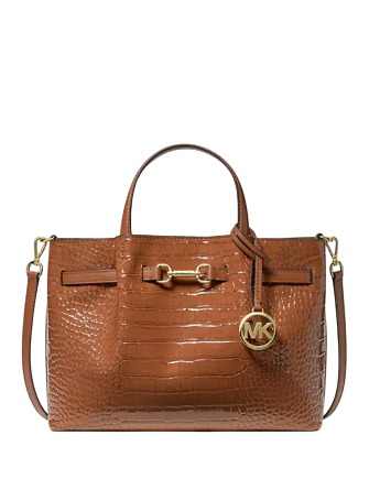 Michael Michael Kors Carson Medium Crocodile Embossed Satchel Luggage