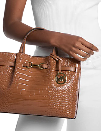 Michael Michael Kors Carson Medium Crocodile Embossed Satchel Luggage