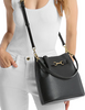 Michael Michael Kors Carson Medium Pebbled Leather Convertible Bucket Crossbody Bag Black