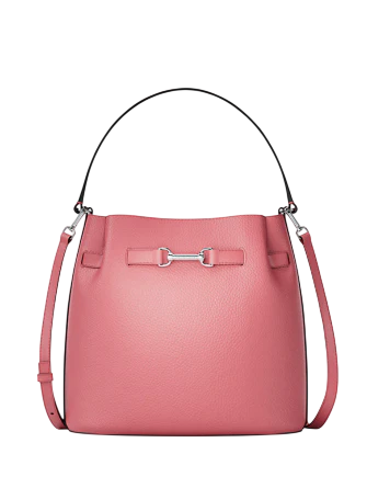 Michael Michael Kors Carson Medium Pebbled Leather Convertible Bucket Crossbody Bag Hibiscus