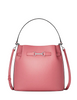 Michael Michael Kors Carson Medium Pebbled Leather Convertible Bucket Crossbody Bag Hibiscus