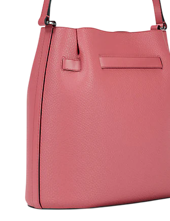 Michael Michael Kors Carson Medium Pebbled Leather Convertible Bucket Crossbody Bag Hibiscus
