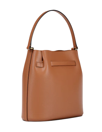 Michael Michael Kors Carson Medium Pebbled Leather Convertible Bucket Crossbody Bag Luggage