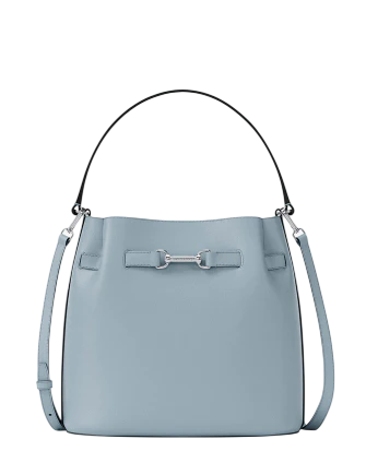 Michael Michael Kors Carson Medium Pebbled Leather Convertible Bucket Crossbody Bag Pale Ocean