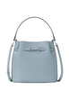 Michael Michael Kors Carson Medium Pebbled Leather Convertible Bucket Crossbody Bag Pale Ocean