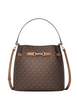 Michael Michael Kors Carson Medium Signature Logo Convertible Bucket Crossbody Bag Brown