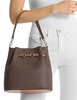 Michael Michael Kors Carson Medium Signature Logo Convertible Bucket Crossbody Bag Brown