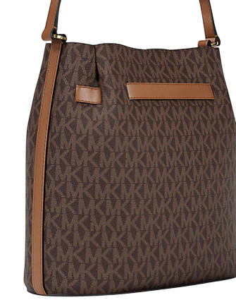 Michael Michael Kors Carson Medium Signature Logo Convertible Bucket Crossbody Bag Brown