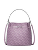 Michael Michael Kors Carson Medium Signature Logo Convertible Bucket Crossbody Bag  Light Quartz