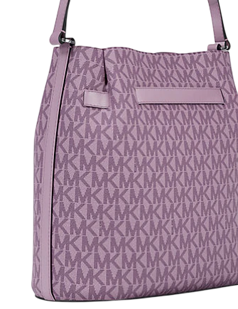 Michael Michael Kors Carson Medium Signature Logo Convertible Bucket Crossbody Bag  Light Quartz