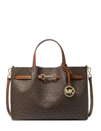 Michael Michael Kors Carson Medium Signature Logo Satchel Brown