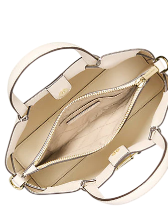 Michael Michael Kors Carson Small Pebbled Leather Satchel Light Cream